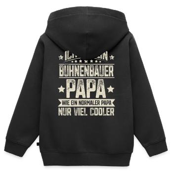 Bâtisseur de scène Papa - Sweat Premium à capuche zippé enfant bio - noir - Dos - AI Model Kid Male (0cm)