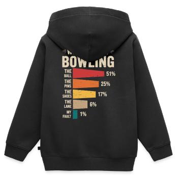 Bowling - Kinder Premium Organic Zip Hoodie - Schwarz - Hinten - AI Model Kid Male (0cm)