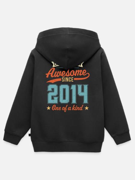 Genial seit 2014 - Kinder Premium Organic Zip Hoodie - Schwarz
