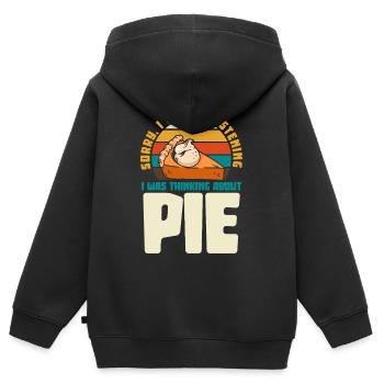 Pie Thinker Meme: I Think of Cake - Kids Premium Organic Zip-up Hoodie - black - Back - AI Model Kid Male (0cm)