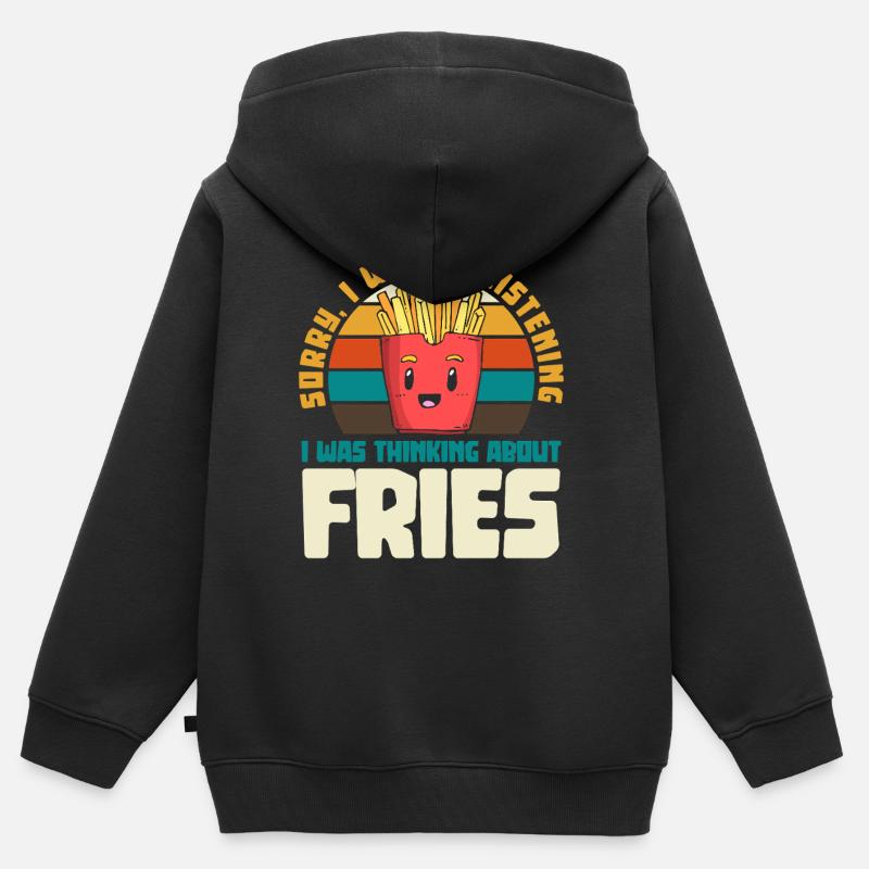 Frise Humour Rétro - Sweat Premium à capuche zippé enfant bio - noir