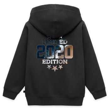 ÉDITION LIMITÉE 6E ANNIVERSAIRE 2020 - Sweat Premium à capuche zippé enfant bio - noir - Dos - AI Model Kid Male (0cm)