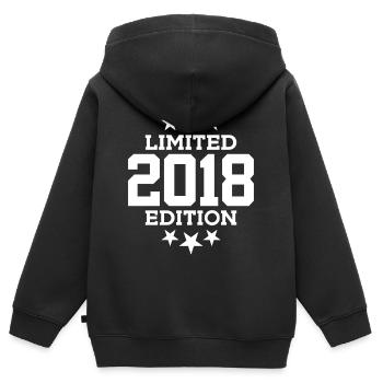 ÉDITION LIMITÉE 8E ANNIVERSAIRE 2018 - Sweat Premium à capuche zippé enfant bio - noir - Dos - AI Model Kid Male (0cm)