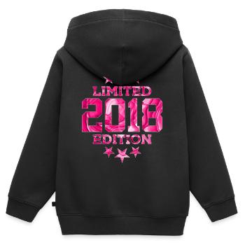 ÉDITION LIMITÉE 8E ANNIVERSAIRE 2018 - Sweat Premium à capuche zippé enfant bio - noir - Dos - AI Model Kid Male (0cm)