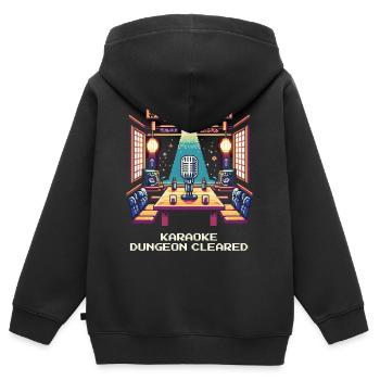Karaoke-Dungeon geschafft | Tokio Nachtleben - Kinder Premium Organic Zip Hoodie - Schwarz - Hinten - AI Model Kid Male (0cm)