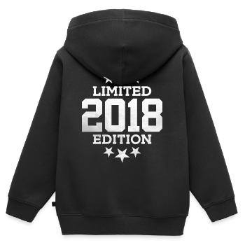 ÉDITION LIMITÉE 8E ANNIVERSAIRE 2018 - Sweat Premium à capuche zippé enfant bio - noir - Dos - AI Model Kid Male (0cm)