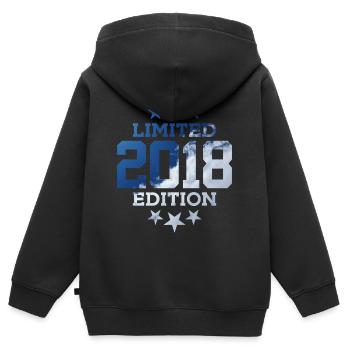 ÉDITION LIMITÉE 8E ANNIVERSAIRE 2018 - Sweat Premium à capuche zippé enfant bio - noir - Dos - AI Model Kid Male (0cm)