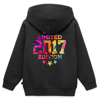 ÉDITION LIMITÉE 2017 9E ANNIVERSAIRE - Sweat Premium à capuche zippé enfant bio - noir - Dos - AI Model Kid Male (0cm)