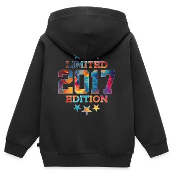 ÉDITION LIMITÉE 2017 9E ANNIVERSAIRE - Sweat Premium à capuche zippé enfant bio - noir - Dos - AI Model Kid Male (0cm)
