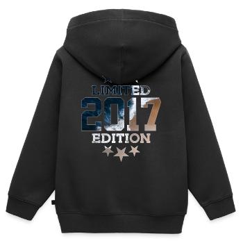 ÉDITION LIMITÉE 2017 9E ANNIVERSAIRE - Sweat Premium à capuche zippé enfant bio - noir - Dos - AI Model Kid Male (0cm)