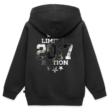 ÉDITION LIMITÉE 2017 9E ANNIVERSAIRE - Sweat Premium à capuche zippé enfant bio - noir - Dos - AI Model Kid Male (0cm)