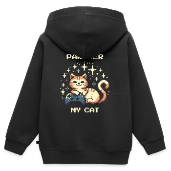 Co-op-Partner: Meine Katze | Couch Co-Op - Kinder Premium Organic Zip Hoodie - Schwarz - Hinten - AI Model Kid Male (0cm)