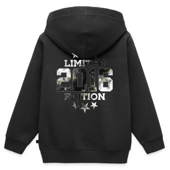 ÉDITION LIMITÉE 2016 10E ANNIVERSAIRE - Sweat Premium à capuche zippé enfant bio - noir - Dos - AI Model Kid Male (0cm)