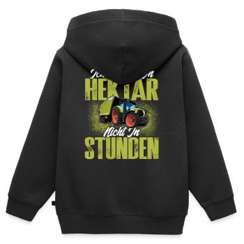 Landwirt - Kinder Premium Organic Zip Hoodie - Schwarz - Hinten - AI Model Kid Male (0cm)