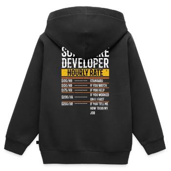 Software Developer Hourly Rate Software Developer - Kids Premium Organic Zip-up Hoodie - black - Back - AI Model Kid Male (0cm)