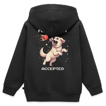 Fetch-Quest angenommen | Hund spielt Ball - Kinder Premium Organic Zip Hoodie - Schwarz - Hinten - AI Model Kid Male (0cm)