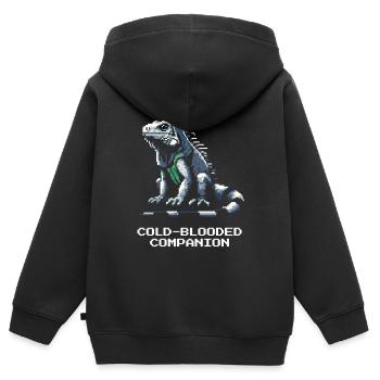 Kaltblütiger Begleiter | Leguan Reptil - Kinder Premium Organic Zip Hoodie - Schwarz - Hinten - AI Model Kid Male (0cm)