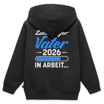 Werdender Vater ZUKÜNFTIGER VATER IN ARBEIT 2026 - Kinder Premium Organic Zip Hoodie - Schwarz - Hinten - AI Model Kid Male (0cm)