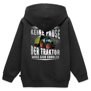 Landwirt - Kinder Premium Organic Zip Hoodie - Schwarz - Hinten - AI Model Kid Male (0cm)