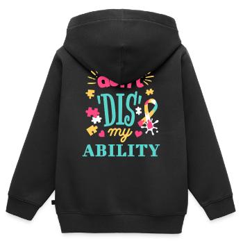 Akzeptanz statt Vorurteile - Kinder Premium Organic Zip Hoodie - Schwarz - Hinten - AI Model Kid Male (0cm)