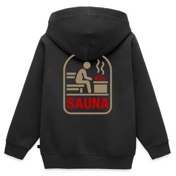 Sauna symbol: warmth, peace and stone - Kids Premium Organic Zip-up Hoodie - black - Back - AI Model Kid Male (0cm)