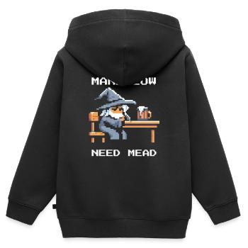 Mana leer? Met hilft! | Zauberer RPG Witz - Kinder Premium Organic Zip Hoodie - Schwarz - Hinten - AI Model Kid Male (0cm)
