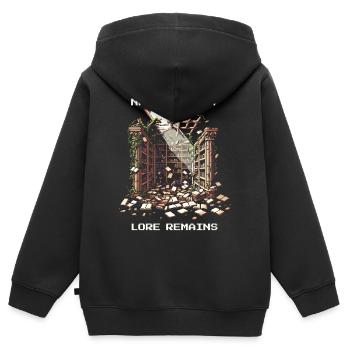 Les PNJ disparus, l’histoire reste | Post-apocalyptique - Sweat Premium à capuche zippé enfant bio - noir - Dos - AI Model Kid Male (0cm)