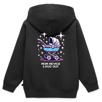 L’AFK ? Maman ne se déconnecte jamais | Gamer Maman, Parents - Sweat Premium à capuche zippé enfant bio - noir - Dos - AI Model Kid Male (0cm)