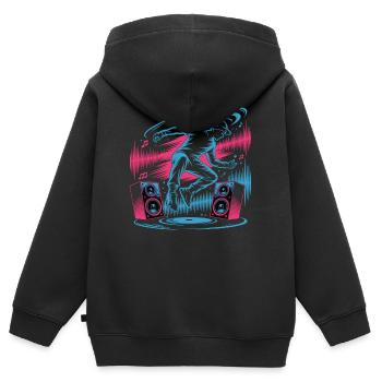 Streetdance Beat – Urban DJ Musik Design - Kinder Premium Organic Zip Hoodie - Schwarz - Hinten - AI Model Kid Male (0cm)