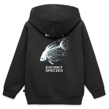 No respawn for extinct species | Species conservation - Kids Premium Organic Zip-up Hoodie - black - Back - AI Model Kid Male (0cm)