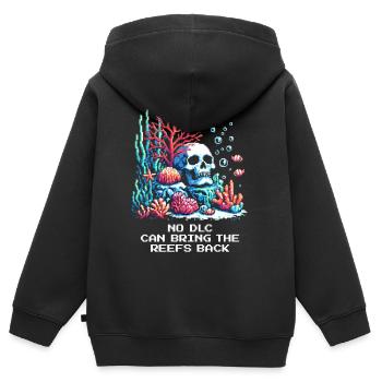 Aucun DLC ne ramène les récifs | Récif corallien - Sweat Premium à capuche zippé enfant bio - noir - Dos - AI Model Kid Male (0cm)
