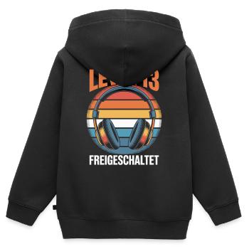 Level 13 Geburtstag Freigeschaltet - Kinder Premium Organic Zip Hoodie - Schwarz - Hinten - AI Model Kid Male (0cm)