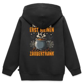 I need my magic potion first - Kids Premium Organic Zip-up Hoodie - black - Back - AI Model Kid Male (0cm)