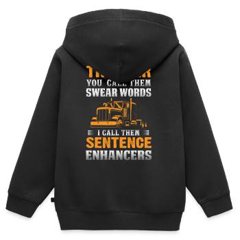 Lkw Fahrer - Kinder Premium Organic Zip Hoodie - Schwarz - Hinten - AI Model Kid Male (0cm)