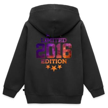 ÉDITION LIMITÉE 2016 10E ANNIVERSAIRE - Sweat Premium à capuche zippé enfant bio - noir - Dos - AI Model Kid Male (0cm)