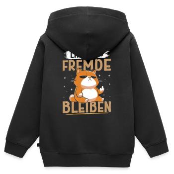 Majorque LET’S STAY STRANGERS Fun - Sweat Premium à capuche zippé enfant bio - noir - Dos - AI Model Kid Male (0cm)