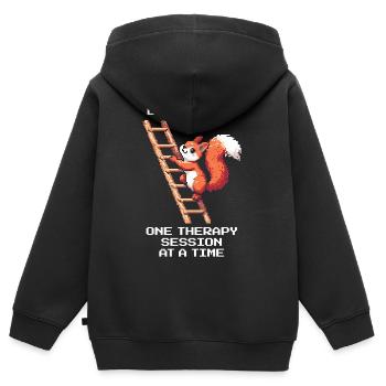 Level Up mit jeder Therapie | Wachstum, Heilung - Kinder Premium Organic Zip Hoodie - Schwarz - Hinten - AI Model Kid Male (0cm)