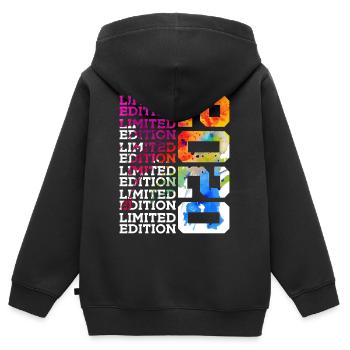 ÉDITION LIMITÉE 2020 6 ANS 6E ANNIVERSAIRE - Sweat Premium à capuche zippé enfant bio - noir - Dos - AI Model Kid Male (0cm)