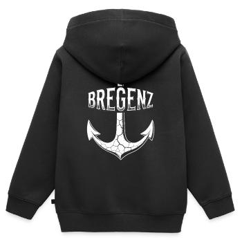 Ancre Bregenz, lac de Constance, Autriche - Sweat Premium à capuche zippé enfant bio - noir - Dos - AI Model Kid Male (0cm)