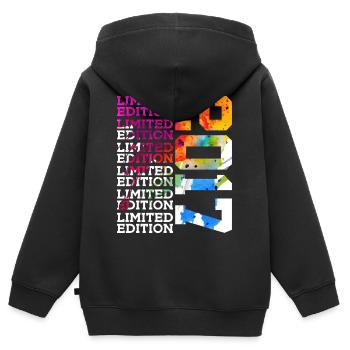 ÉDITION LIMITÉE 2017 9 ANS 9E ANNIVERSAIRE - Sweat Premium à capuche zippé enfant bio - noir - Dos - AI Model Kid Male (0cm)
