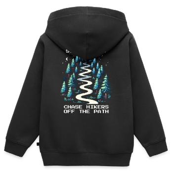 Nebenquest: Wanderer jagen | Ranger - Kinder Premium Organic Zip Hoodie - Schwarz - Hinten - AI Model Kid Male (0cm)