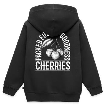 packed full of goodness cherries - Kinder Premium Organic Zip Hoodie - Schwarz - Hinten - AI Model Kid Male (0cm)