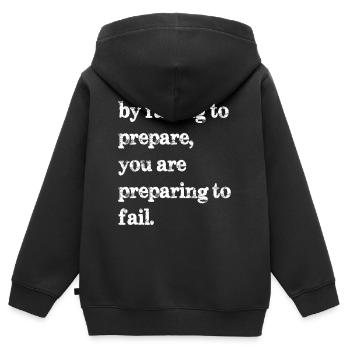 En ne vous préparant pas, vous vous préparez à l’échec - Sweat Premium à capuche zippé enfant bio - noir - Dos - AI Model Kid Male (0cm)