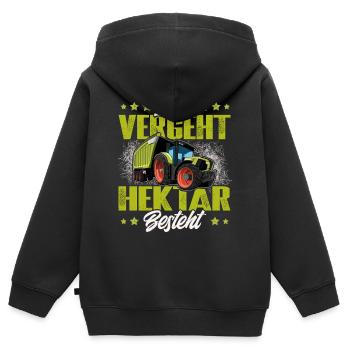 Landwirt - Kinder Premium Organic Zip Hoodie - Schwarz - Hinten - AI Model Kid Male (0cm)