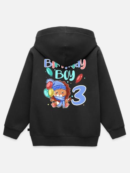 3. Geburtstag Löwe - Kinder Premium Organic Zip Hoodie - Schwarz