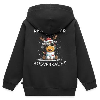 Le renne a été vendu - Sweat Premium à capuche zippé enfant bio - noir - Dos - AI Model Kid Male (0cm)