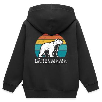 Future maman MAMAN OURS Bientôt maman Drôle - Sweat Premium à capuche zippé enfant bio - noir - Dos - AI Model Kid Male (0cm)