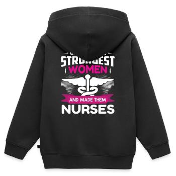 infirmier - Sweat Premium à capuche zippé enfant bio - noir - Dos - AI Model Kid Male (0cm)