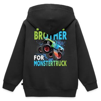 Monstertruck - Kinder Premium Organic Zip Hoodie - Schwarz - Hinten - AI Model Kid Male (0cm)