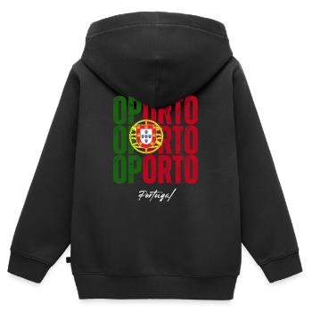 Porto Portugal, ein Souvenir von Porto - Kinder Premium Organic Zip Hoodie - Schwarz - Hinten - AI Model Kid Male (0cm)
